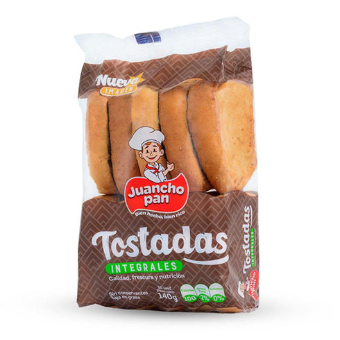 tostada juancho pan 10u 160g integral